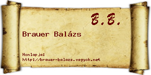 Brauer Balázs névjegykártya